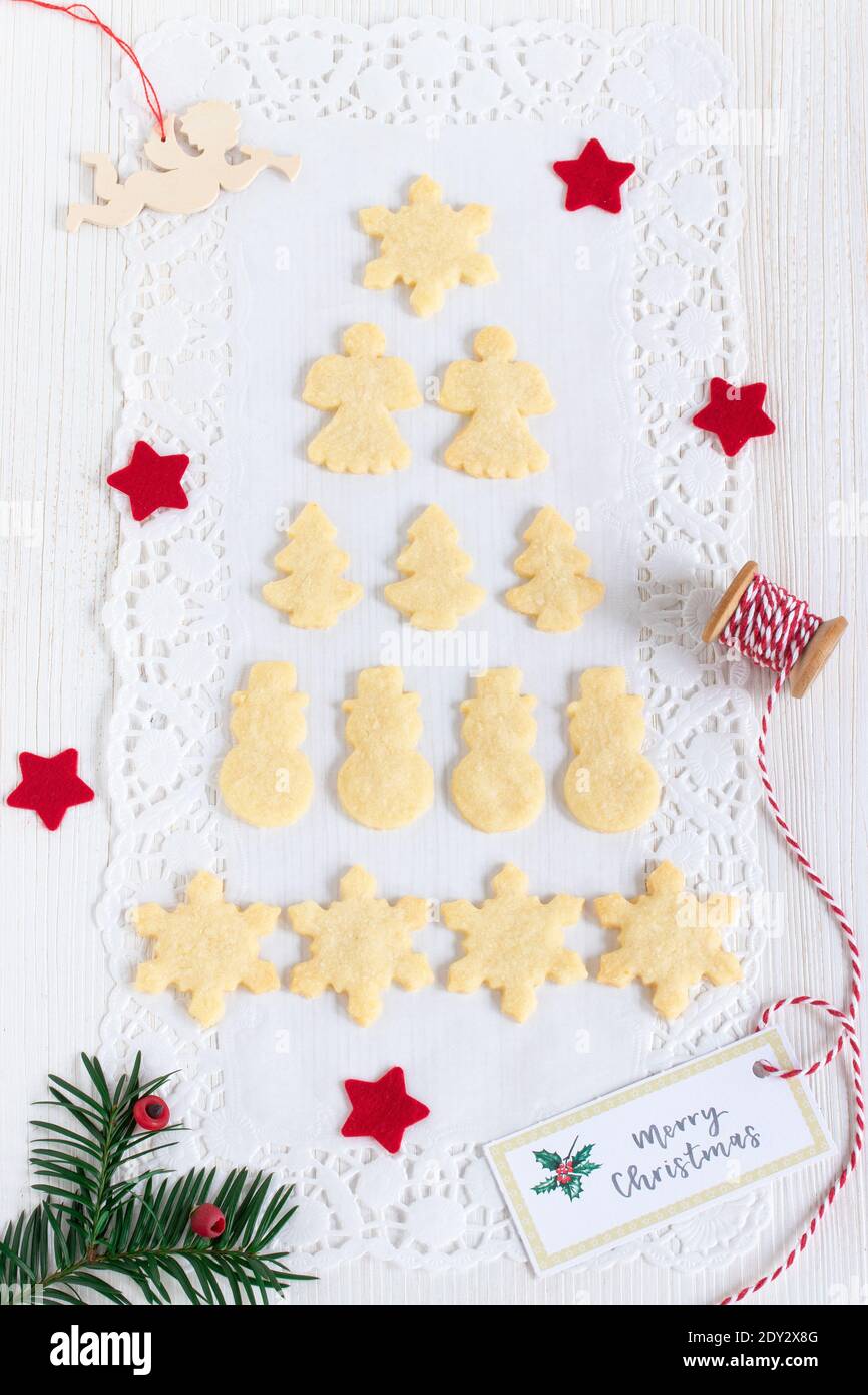 biscuits au beurre de boulangerie de noël Banque D'Images