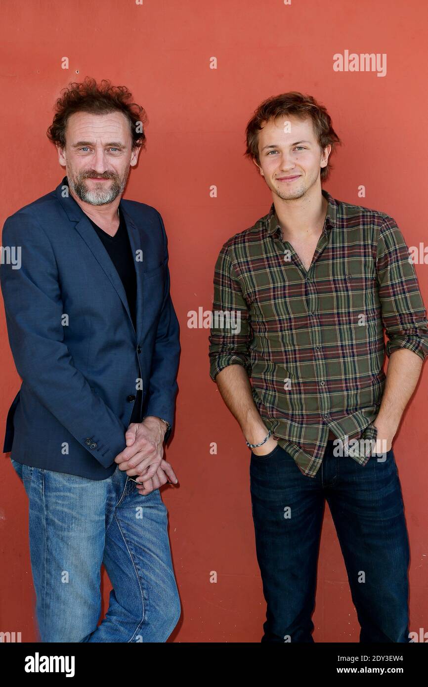 Jean-Paul Rouve et Mathieu Spinosi se posent au 1er Festival International, à Saint-Jean-de-Luz, France, le 11 octobre 2014. Photo de Patrick Bernard/ABACAPRESS.COM Banque D'Images