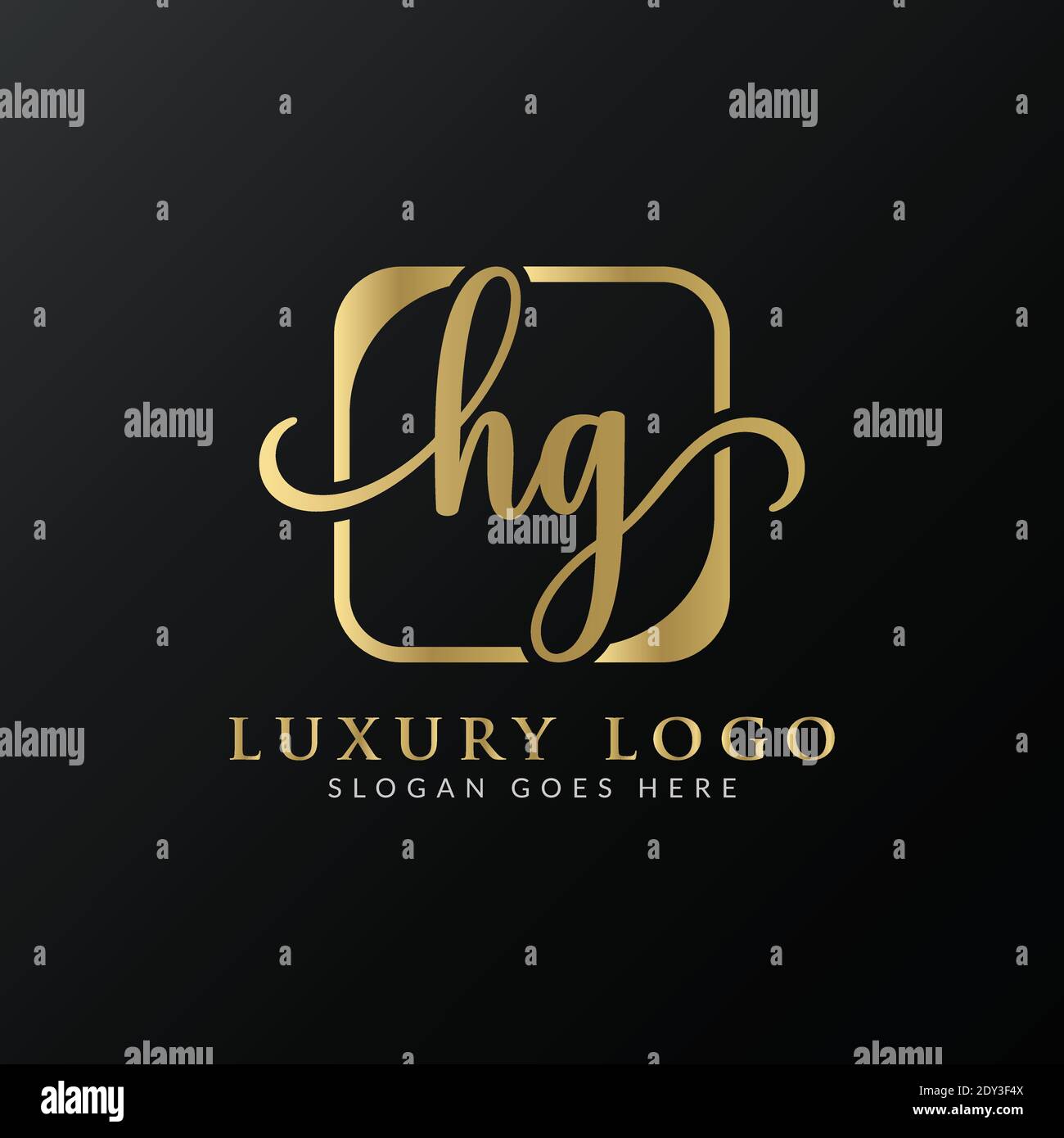MODÈLE DE vecteur de conception du logo HG. Illustration du vecteur HG de la lettre de luxe initiale Illustration de Vecteur