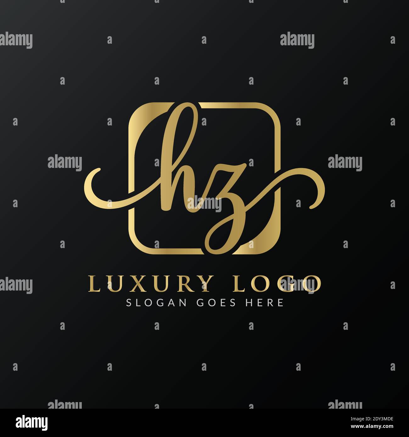 MODÈLE VECTORIEL DE conception de logo HZ. Illustration du vecteur de luxe initial lettre HZ Illustration de Vecteur