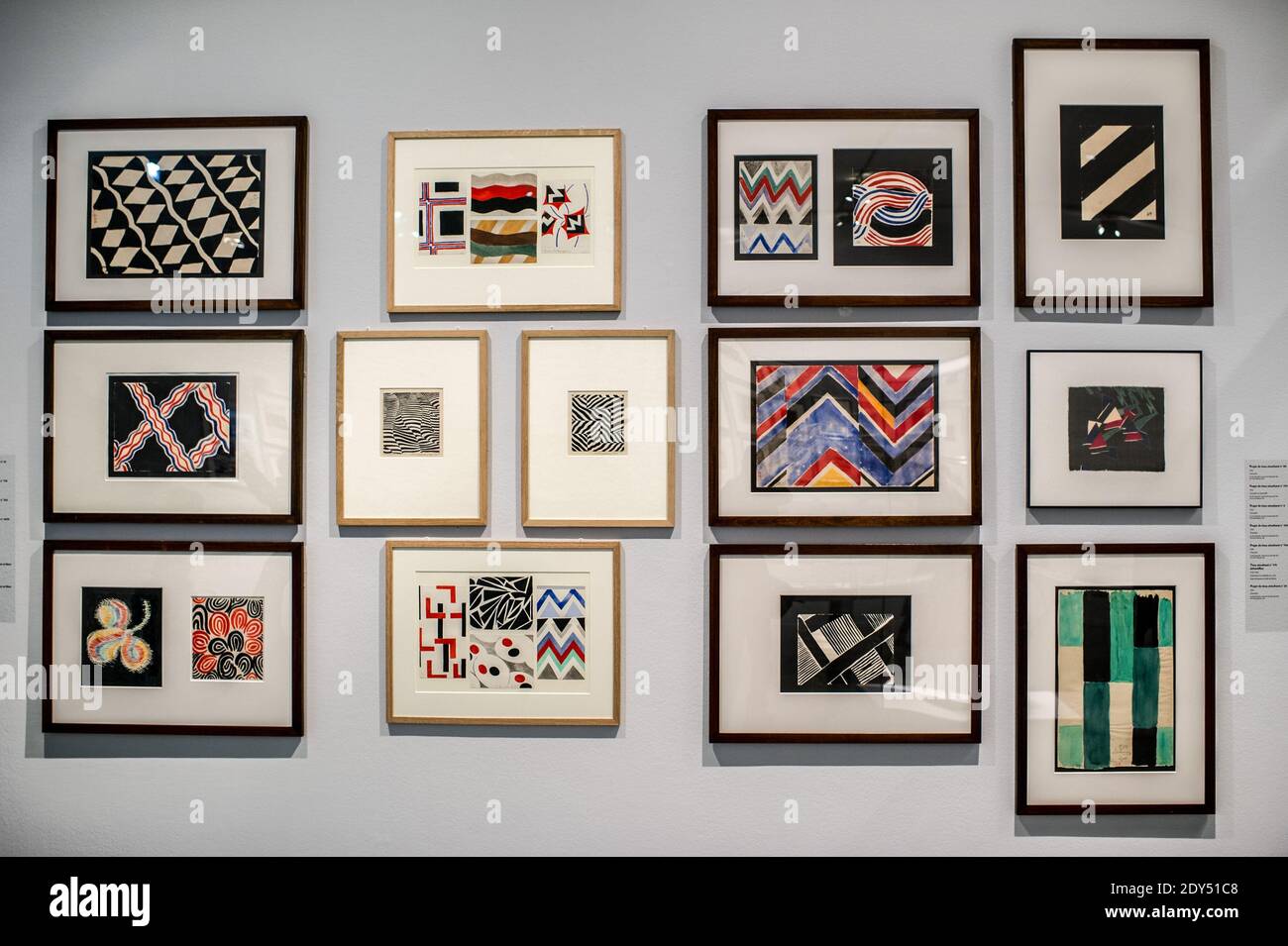 Exposition rétrospective de Sonia Delaunay lors de la journée de presse au Musée d'Art moderne de Paris, France, le 3 novembre 2014. Cette exposition sera présentée au Tate Modern Museum de Londres le 15 avril 2015. Photo Thierry Orban/ABACAPRESS.COM Banque D'Images