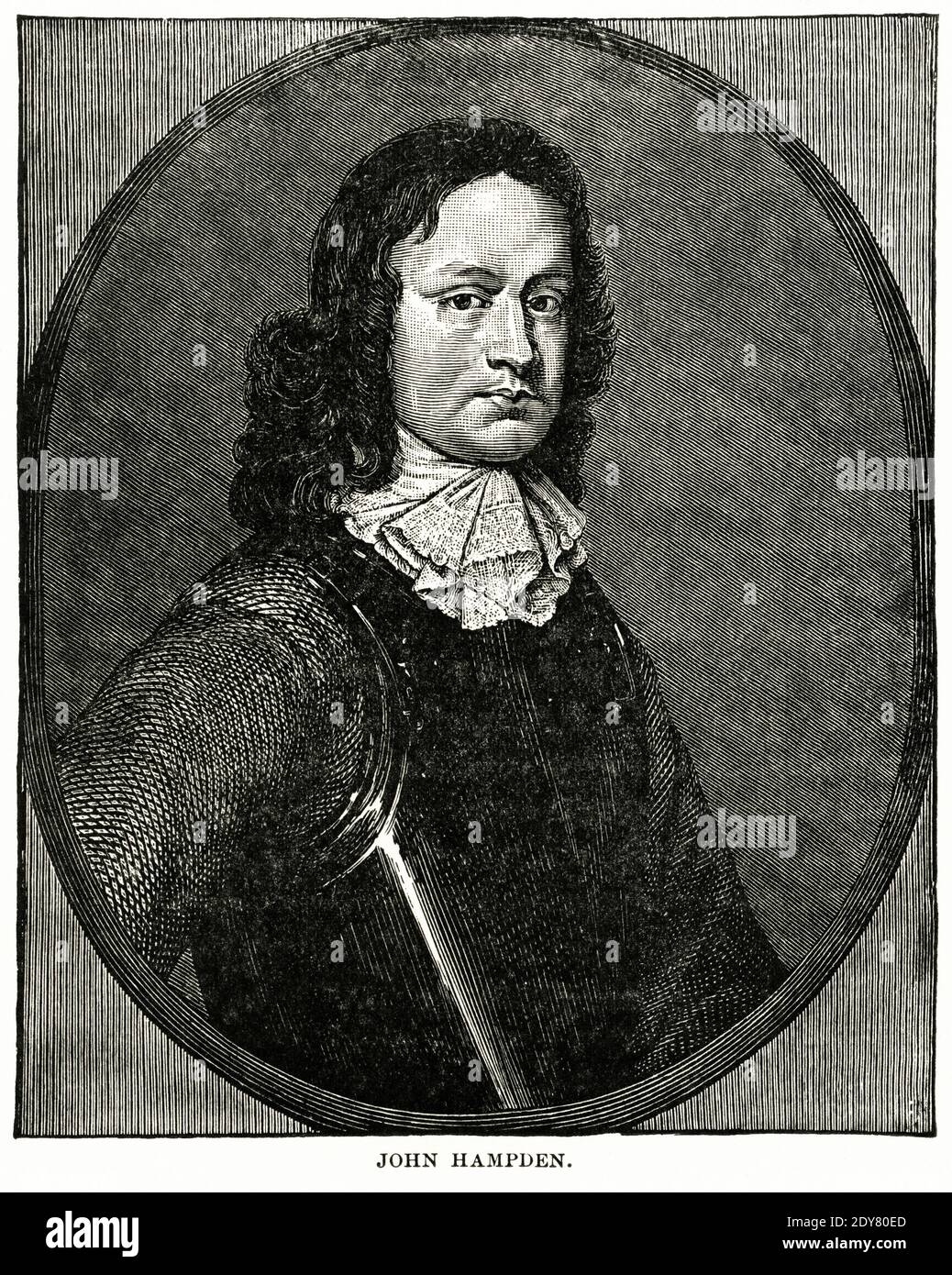 John Hampden, Illustration, Ridpath's History of the World, Volume III, par John Clark Ridpath, LL. D., Merrill & Baker Publishers, New York, 1897 Banque D'Images