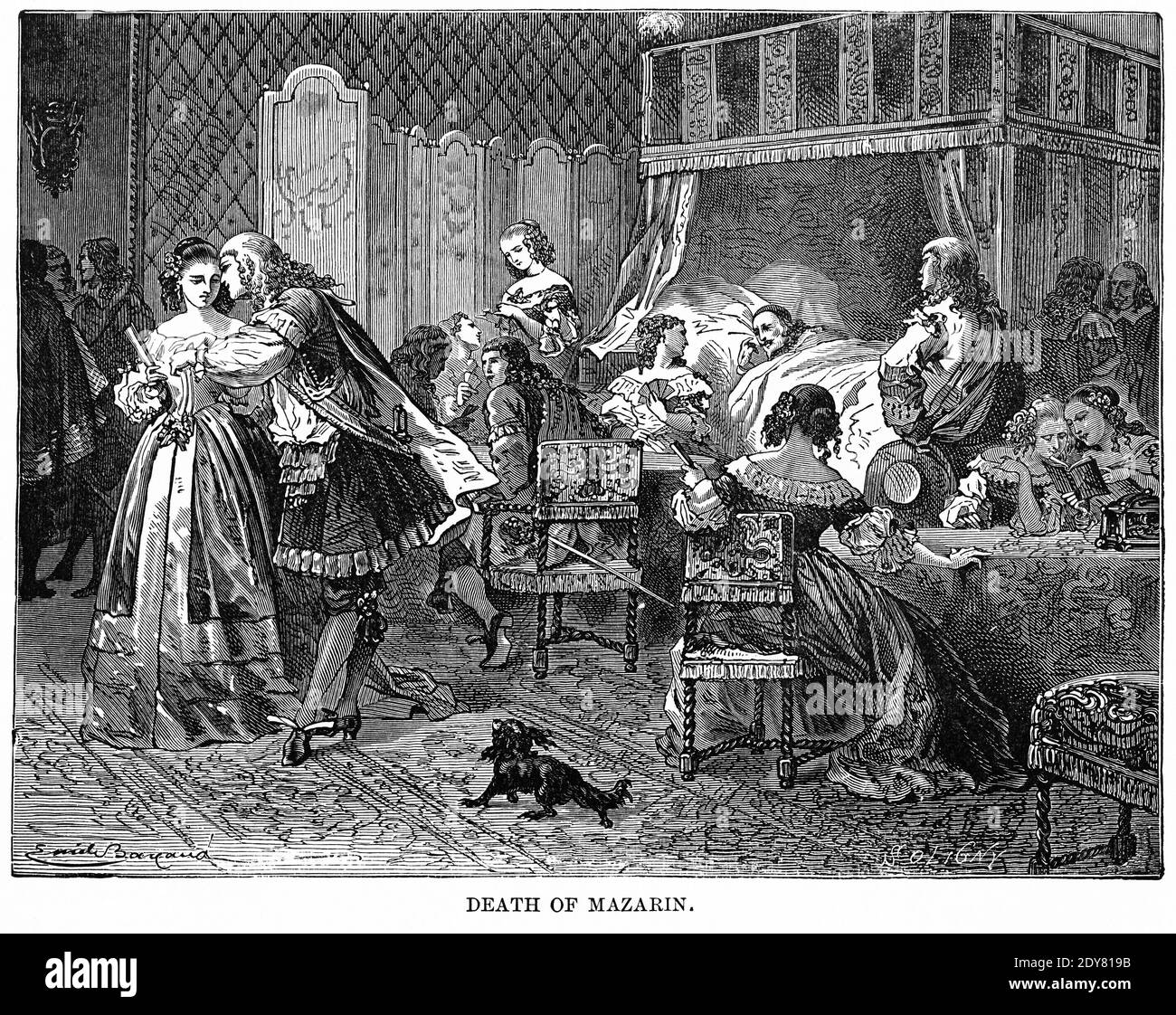 Mort de Mazarin, Illustration, Histoire du monde de Ridpath, Volume III, par John Clark Ridpath, LL. D., Merrill & Baker Publishers, New York, 1897 Banque D'Images