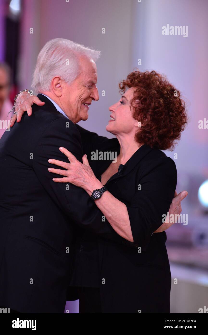 Andre Dussolier et Marlene Jobert à l'enregistrement de vivre Dimanche à Paris, France, le 2 décembre 2014. Photo de Max Colin/ABACAPRESS.COM Banque D'Images