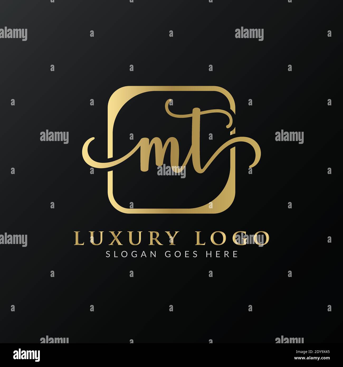 Modèle vectoriel de logo lettre MT initiale. Logo lettre MT de luxe Illustration de Vecteur