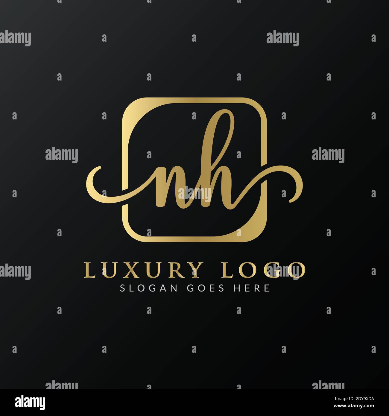 Lettre initiale NH Logo Design Vector Modèle. Conception de Logo Lettre NH Illustration de Vecteur