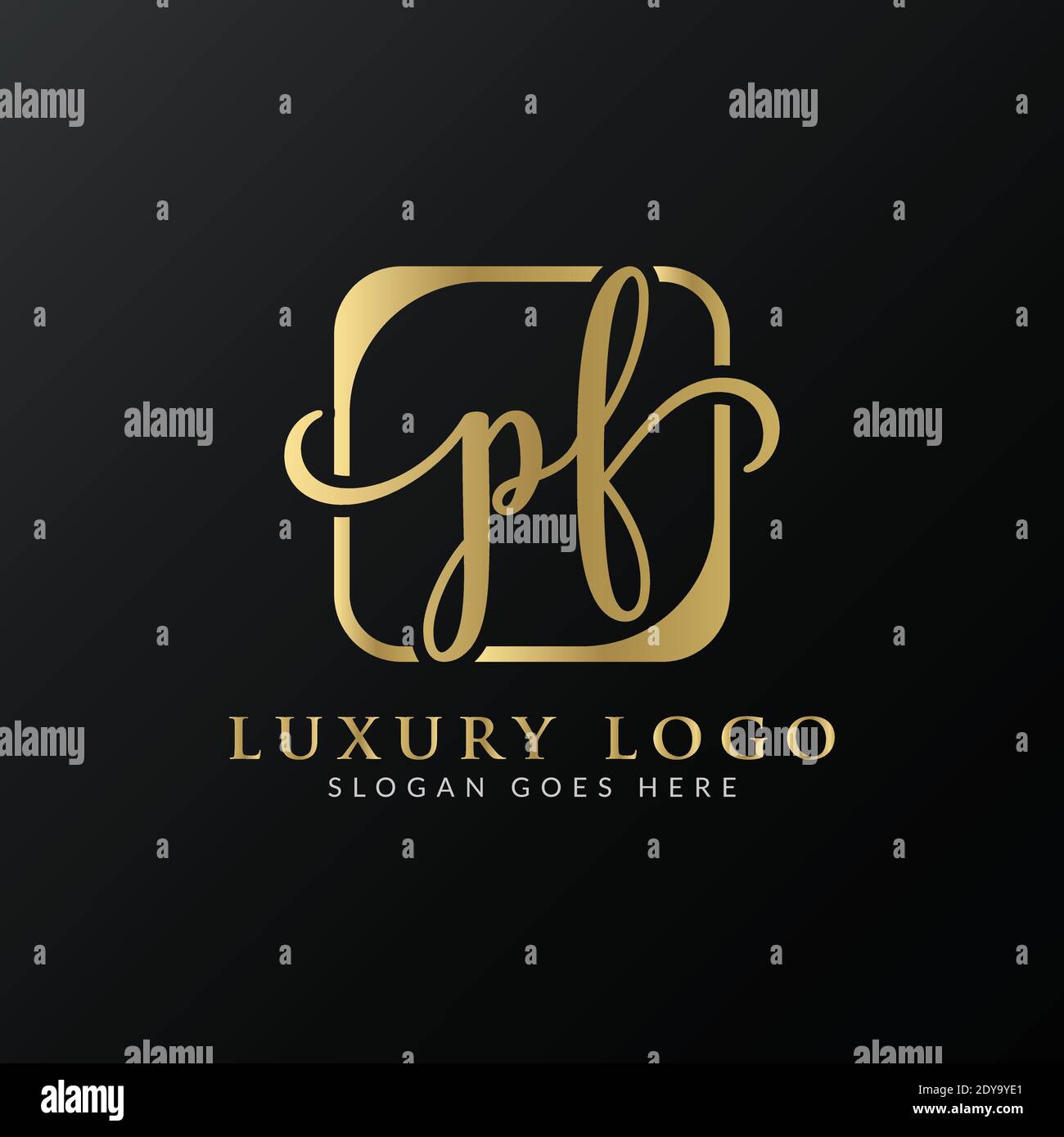 Original PF lettre logo Design modèle vectoriel de typographie moderne. Creative Luxury PF logo Vector. Illustration de Vecteur