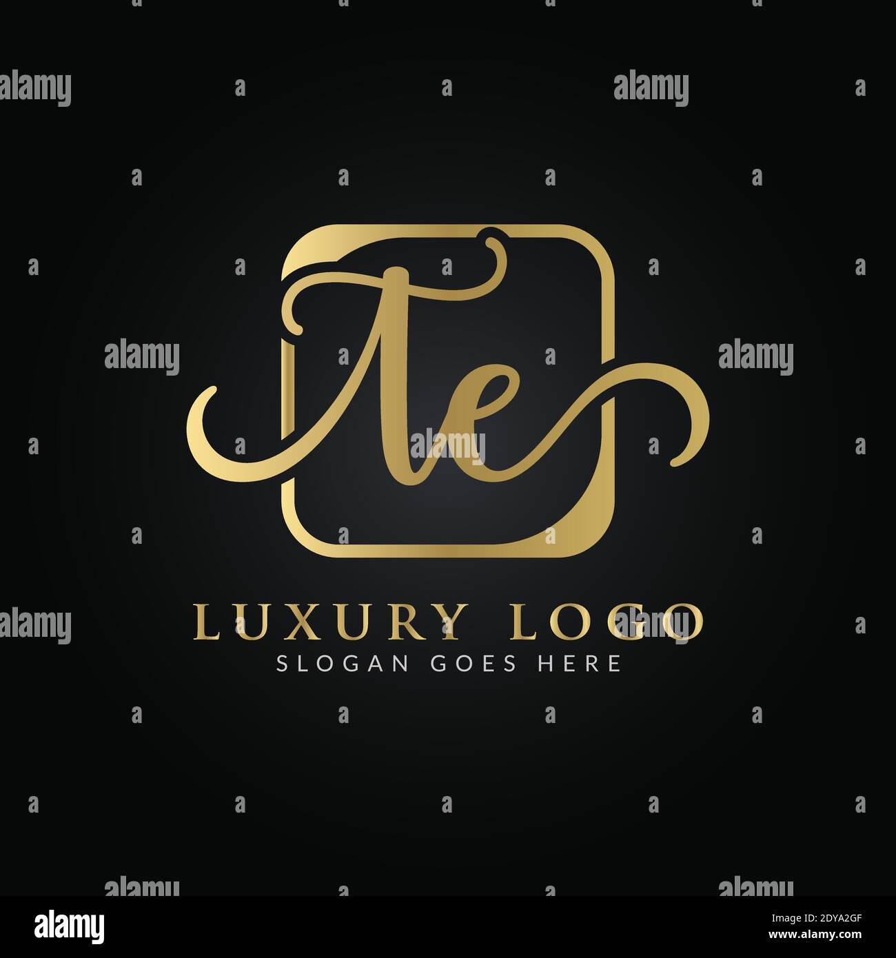 Modèle vectoriel de logo lettre TE initiale. Logo abstrait de luxe lettre TE Illustration de Vecteur