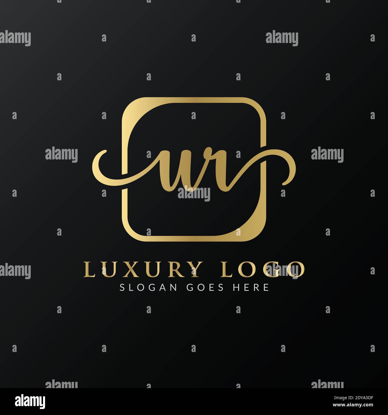Lettre UR initiale logo Design Vector Template. Résumé lettre de luxe UR logo Design Illustration de Vecteur