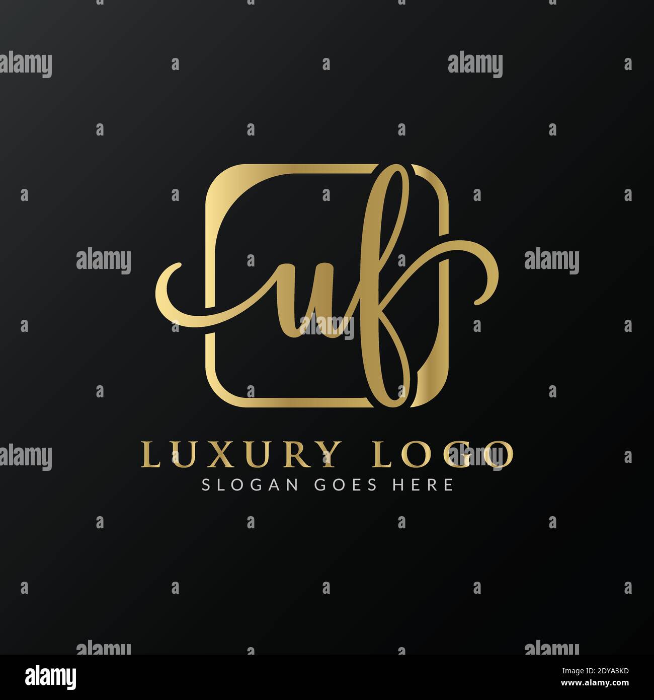 Modèle vectoriel de logo de la lettre UF initiale. Résumé lettre de luxe logo UF Illustration de Vecteur