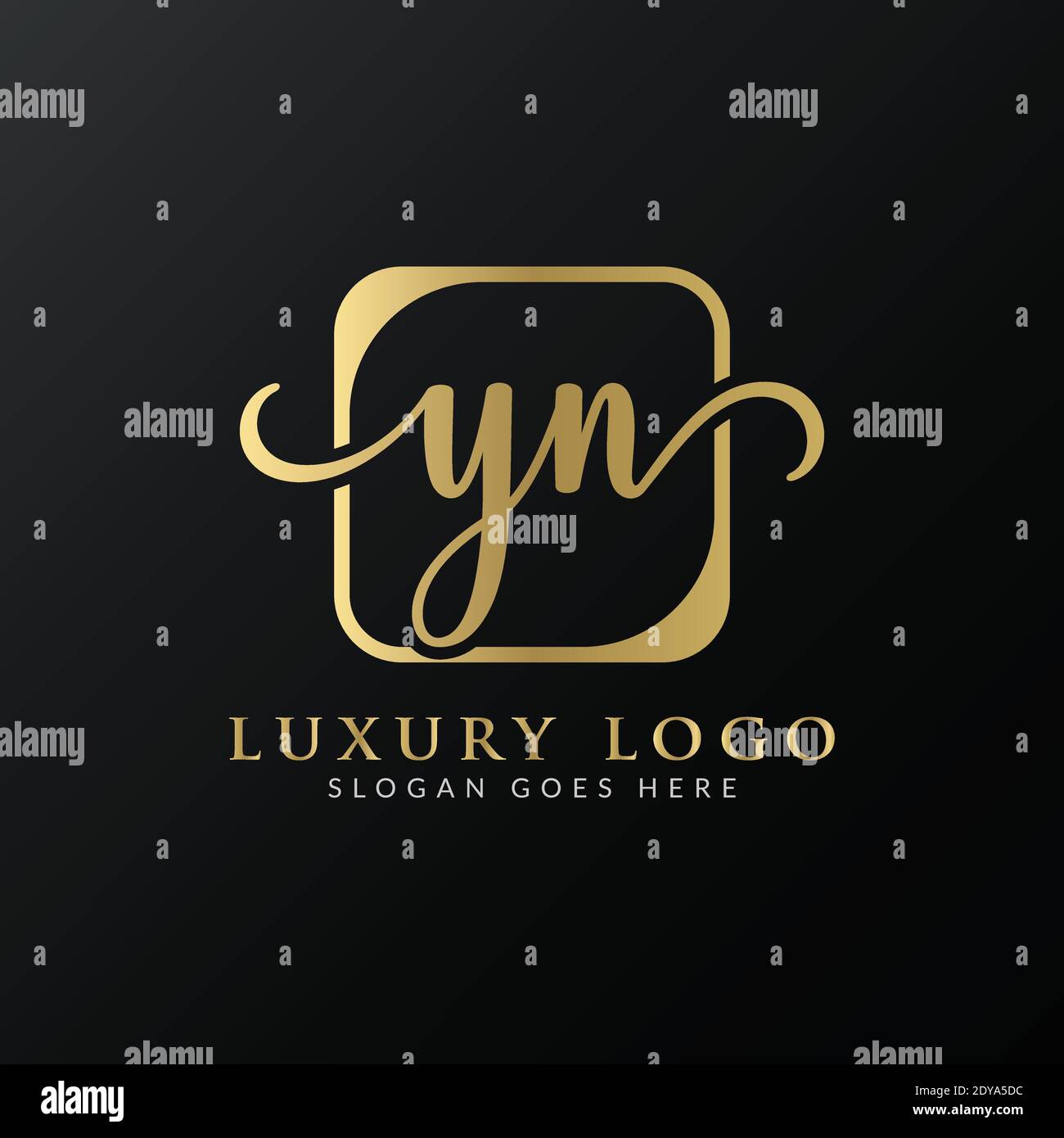YN logo Design Vector Template. Illustration vectorielle de la lettre de luxe initiale YN Illustration de Vecteur