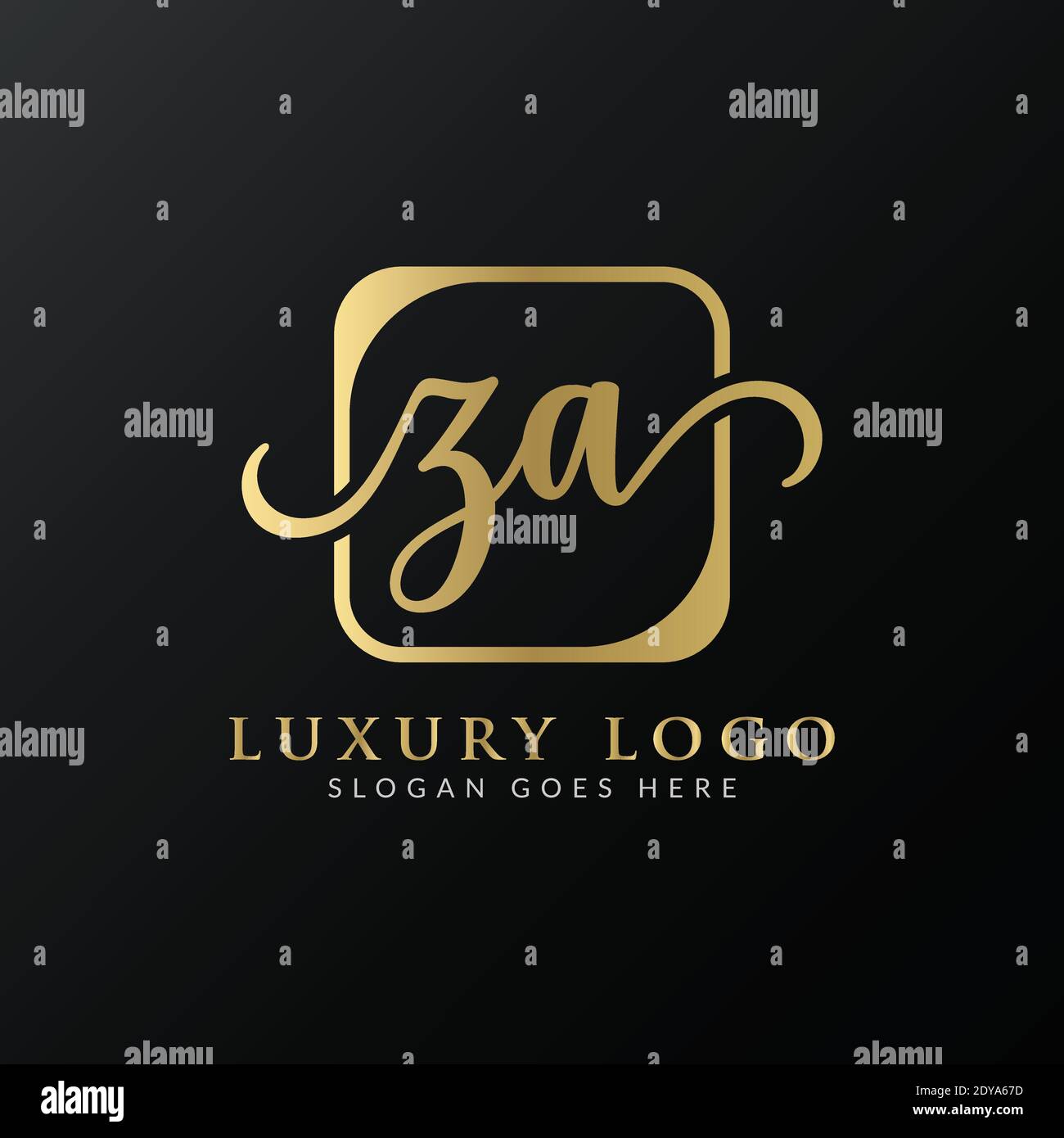 Modèle ZA logo Design Vector. Illustration du vecteur ZA de la lettre de luxe initiale Illustration de Vecteur