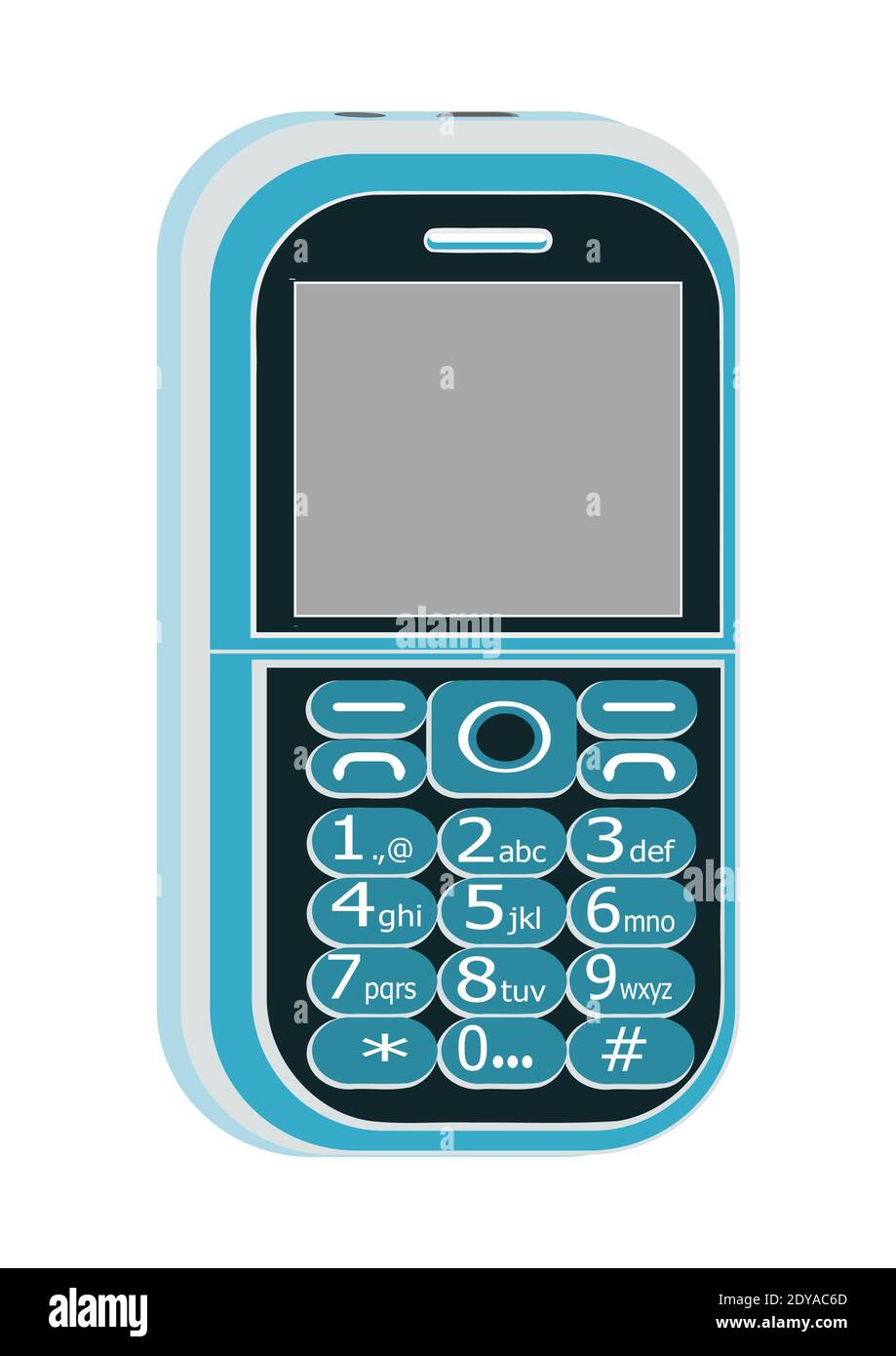 Image de couleur bleue, clavier téléphone mobile, dessin graphique  vectoriel ayant en arrière-plan blanc Image Vectorielle Stock - Alamy