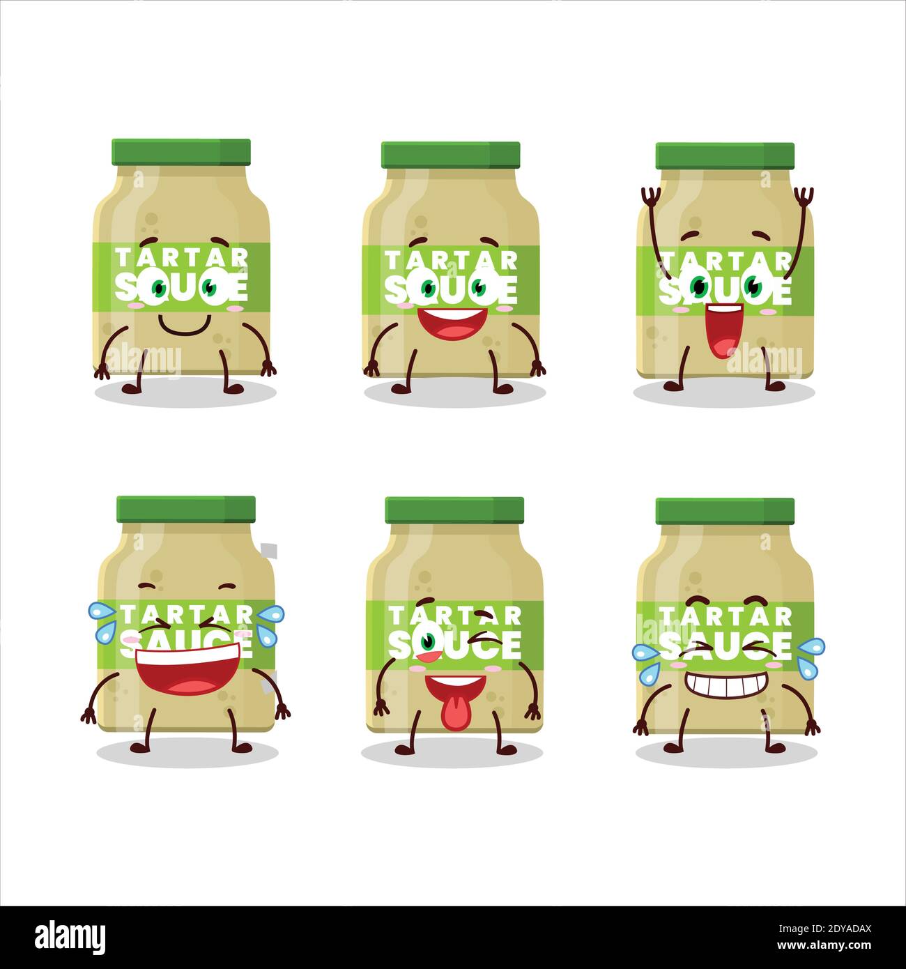 Personnage de dessin animé de sauce tartare avec expression de sourire