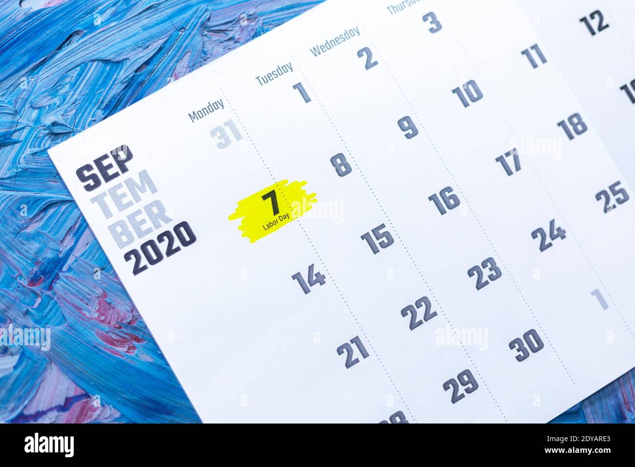 Fête du travail. Calendrier de septembre 2021. Calendrier mensuel de