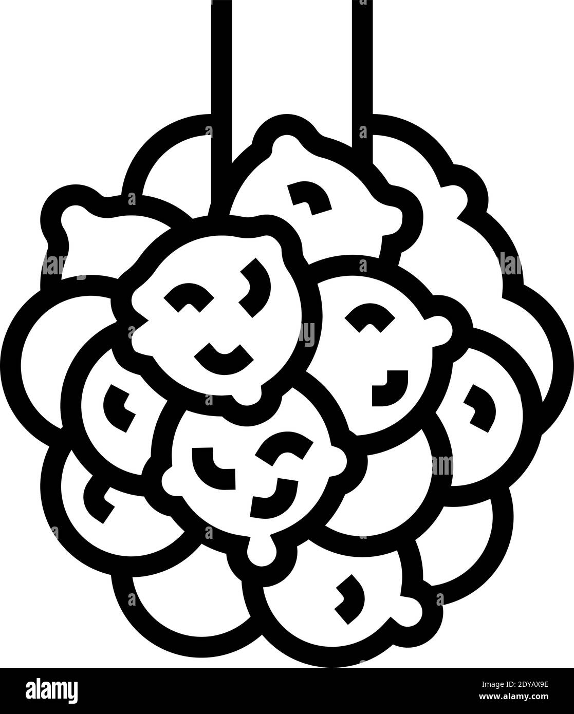 bronchiectasie poumons maladie ligne icône vecteur illustration Illustration de Vecteur