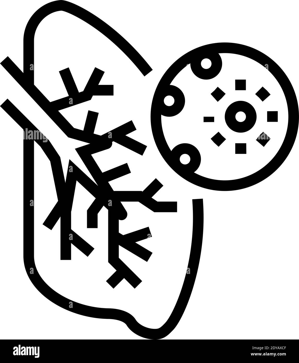 illustration du vecteur d'icône d'infection et de virus des poumons Illustration de Vecteur
