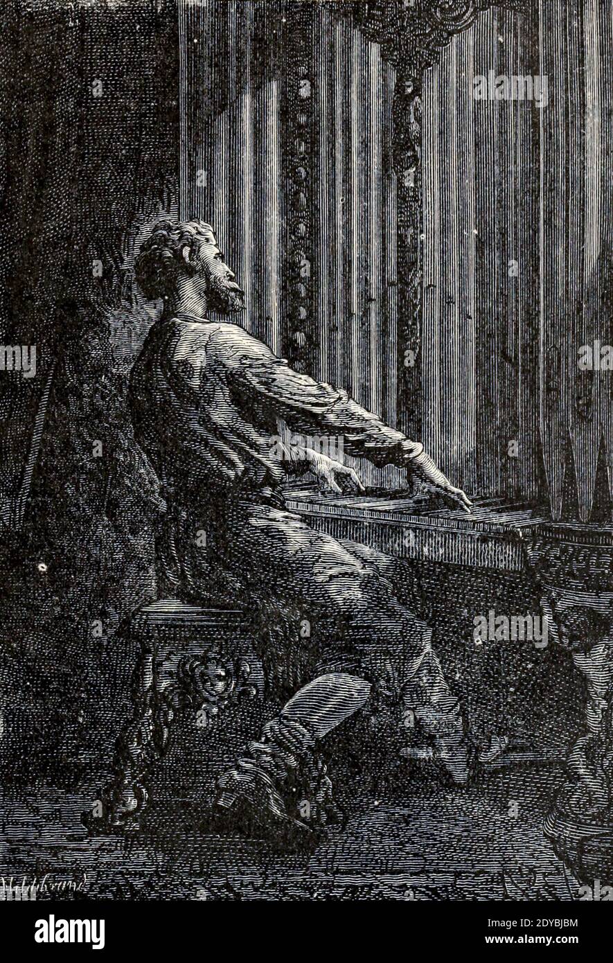 J'ai entendu le ton mélancolique de son orgue du Livre vingt mille ligues sous les mers, ou, les aventures merveilleuses et passionnantes de Pierre Aronnax, Conseil son serviteur, et de Ned Land, un harpooner canadien de Verne, Jules, 1828-1905 publié à Boston par J.R. Osgood en 1875 Banque D'Images