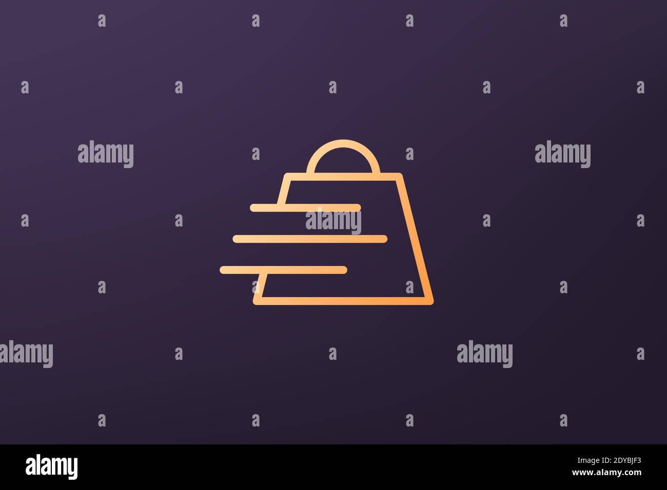 Concept simple de logo de magasin en ligne avec style moderne et or couleur Illustration de Vecteur