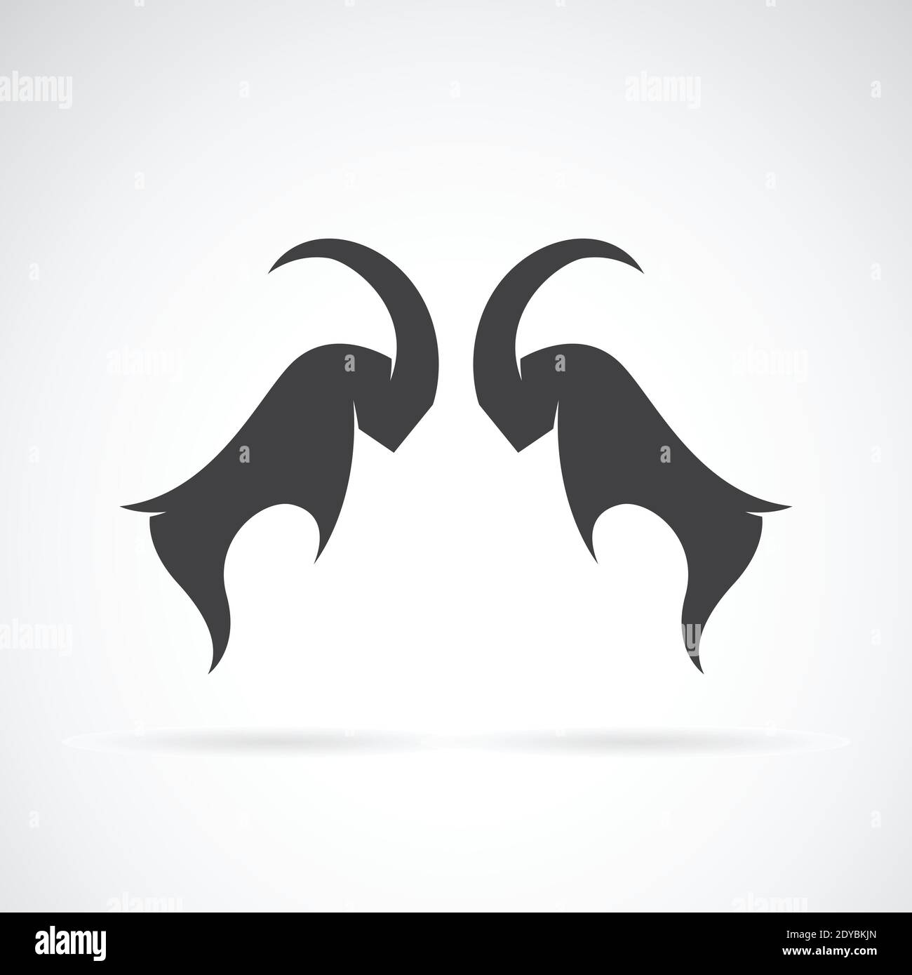 Image vectorielle d'un bélier de mouton luttant sur fond blanc. Illustration vectorielle superposée facile à modifier. Animaux sauvages. Illustration de Vecteur
