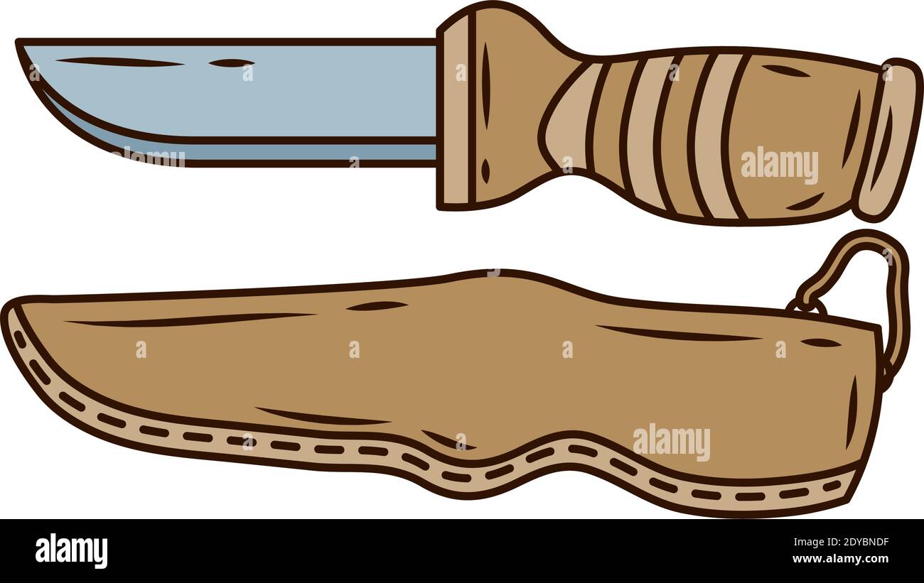 illustration vectorielle de la ligne d'outils du couteau de camping et de l'icône de style de remplissage conception Illustration de Vecteur