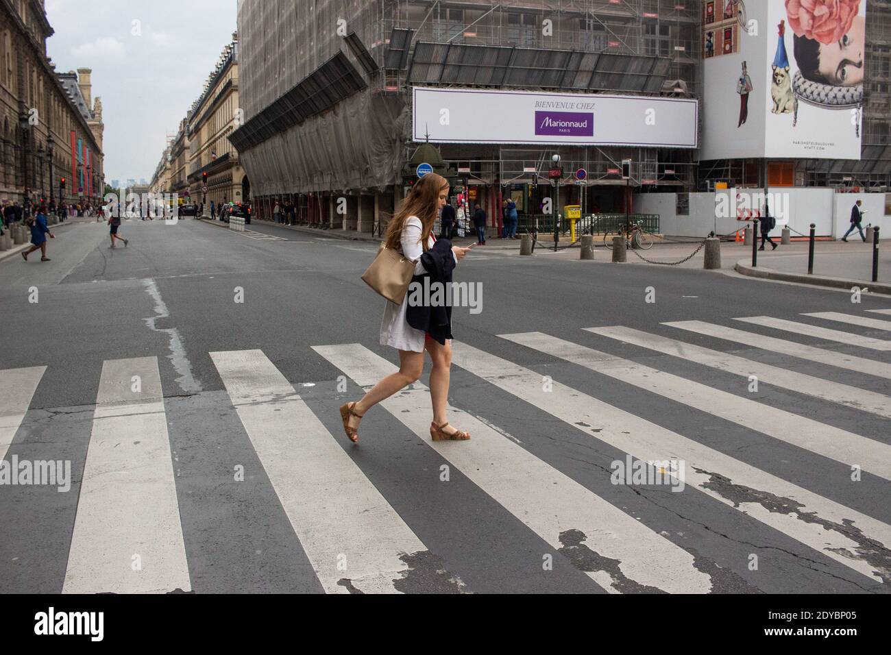 Lllustration de la vie quotidienne à Paris, France. Lllustration du quotidien à Paris en France. Banque D'Images