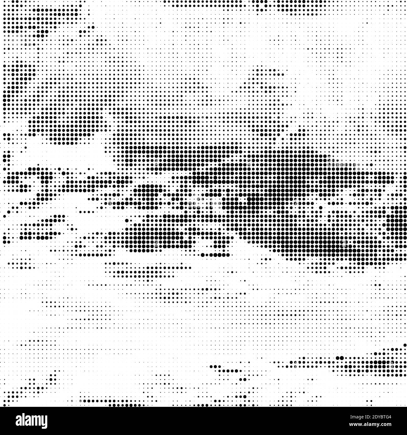Modèle de demi-teinte. Ensemble de points. La texture en pointillés sur fond blanc. Grunge Overlay Modèle. La conception linéaire de détresse. Banque D'Images
