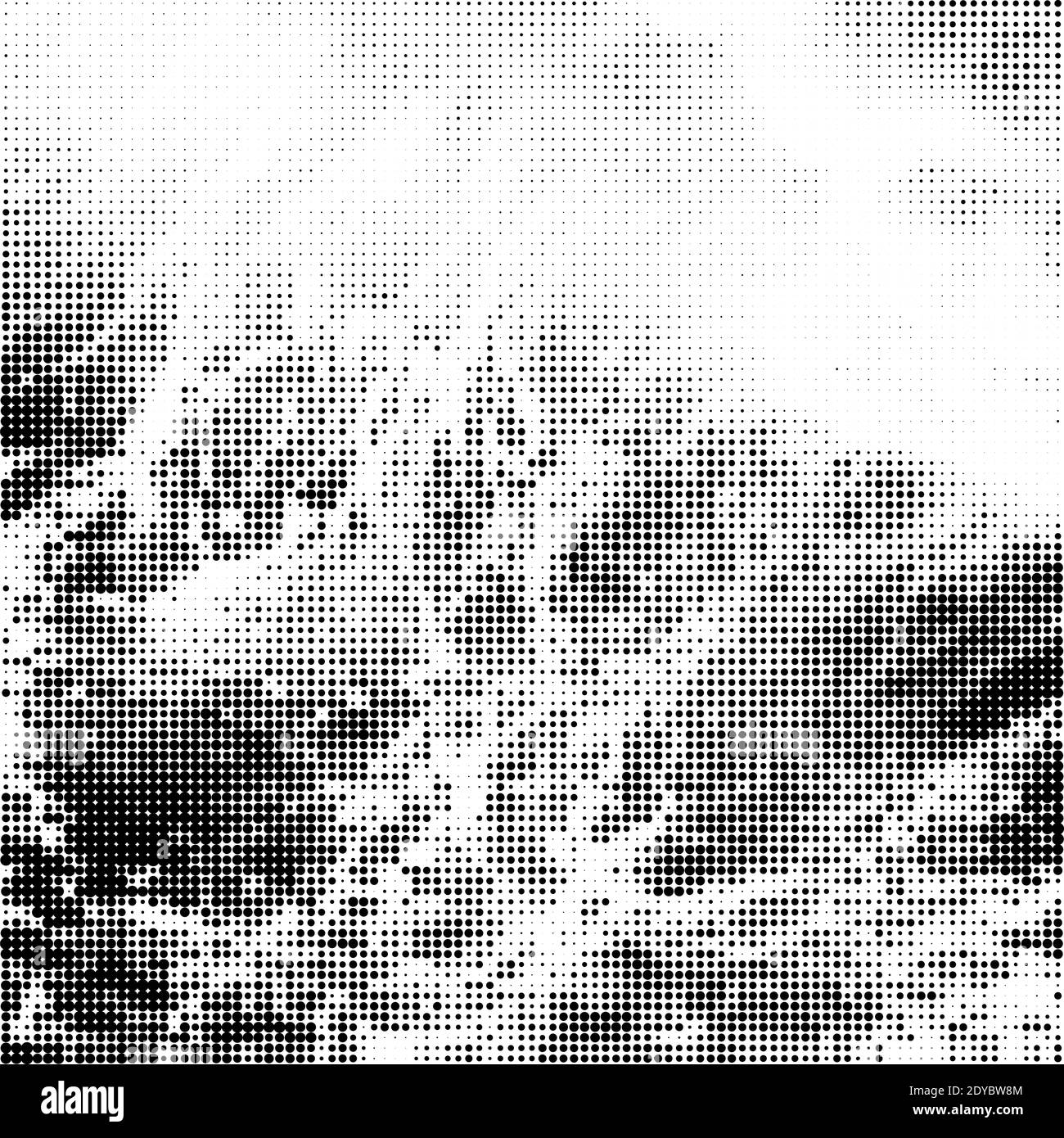 Modèle de demi-teinte. Ensemble de points. La texture en pointillés sur fond blanc. Grunge Overlay Modèle. La conception linéaire de détresse. Banque D'Images