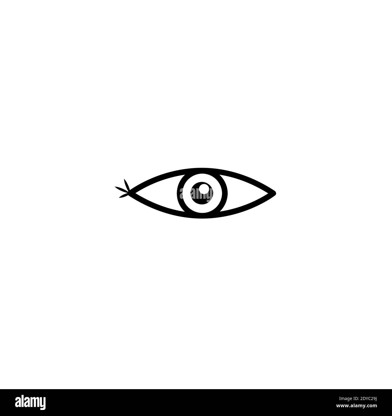 Design minimaliste de l'icône d'oeil pour le Web, isolé sur fond blanc Illustration de Vecteur