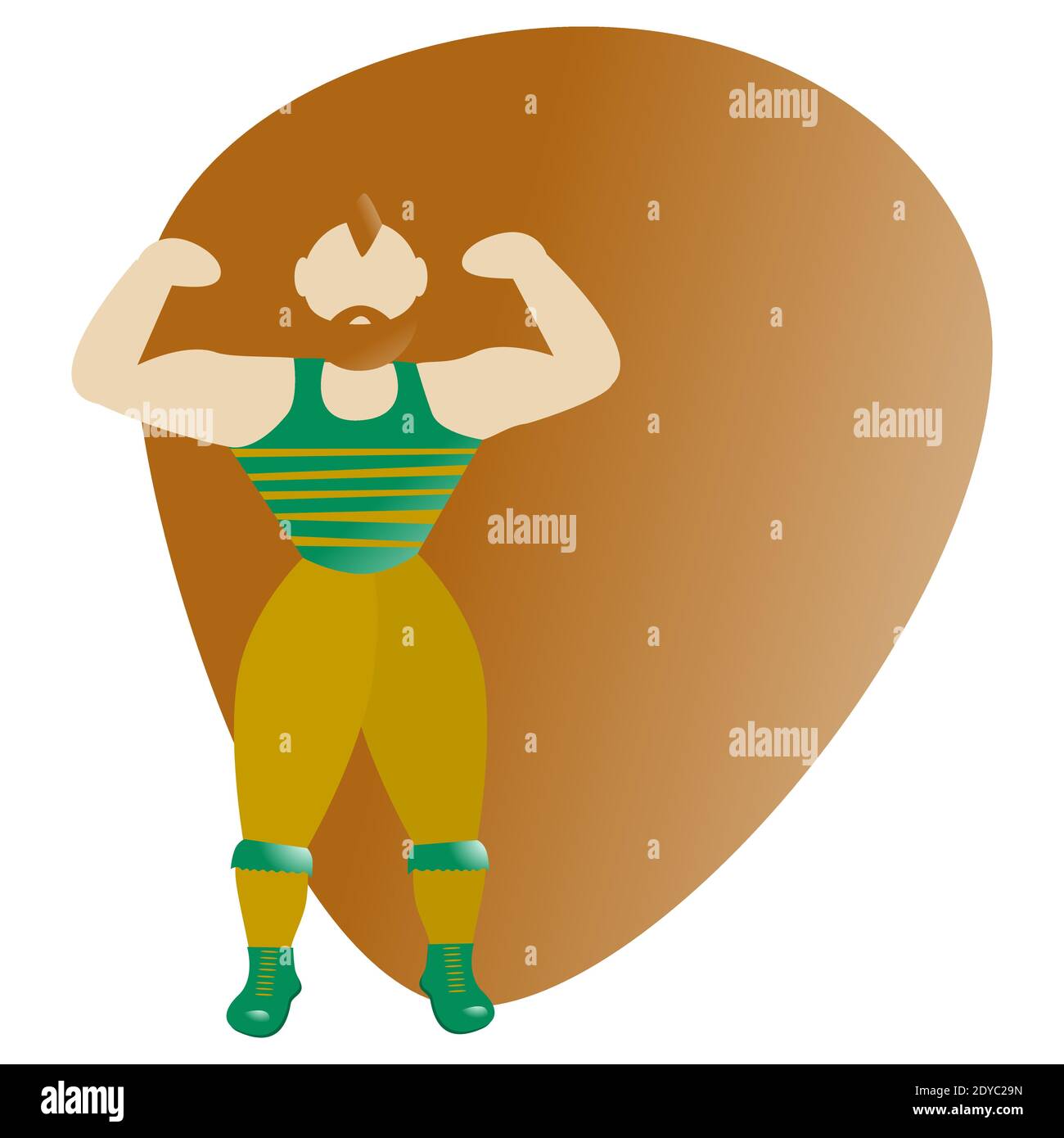 L'homme fort du cirque. Illustration vectorielle isolée pour bannière ou prospectus. Copier l'espace Illustration de Vecteur