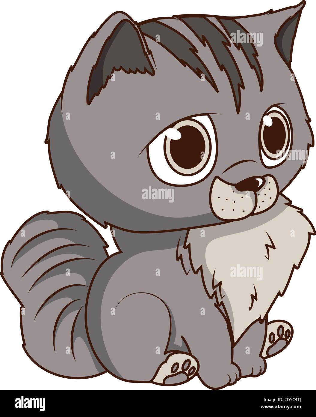 Joli Dessin Anime A Motif Vectoriel De Personnage De Dessin Anime Pour Bebe Chat Image Vectorielle Stock Alamy