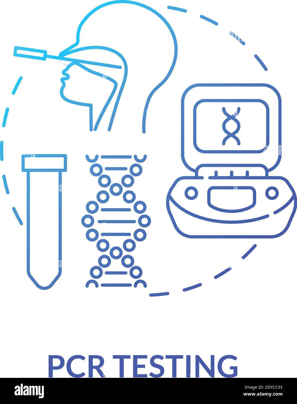Icône de concept de test PCR Illustration de Vecteur