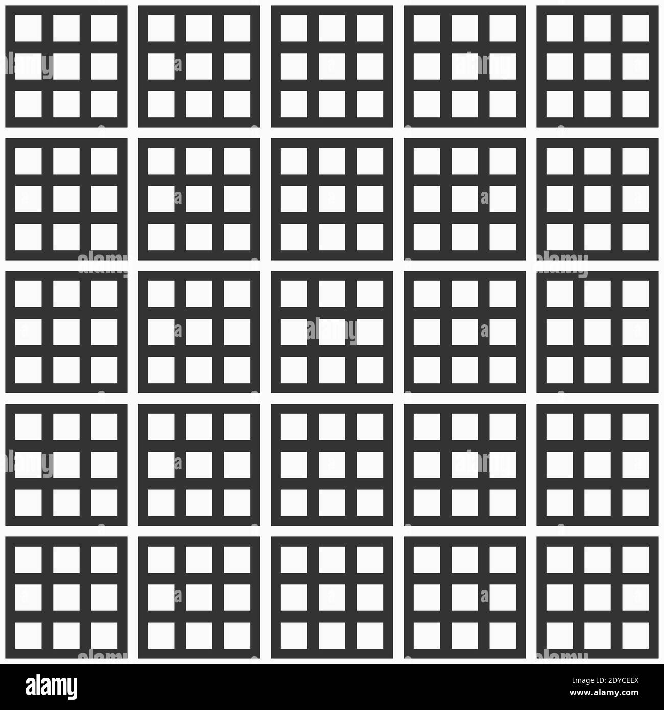 Motif géométrique abstrait sans couture avec carrés à rayures. Décoration géométrique répétée. Imprimé graphique simple. Texture de la grille. Monochrome vectoriel. Illustration de Vecteur