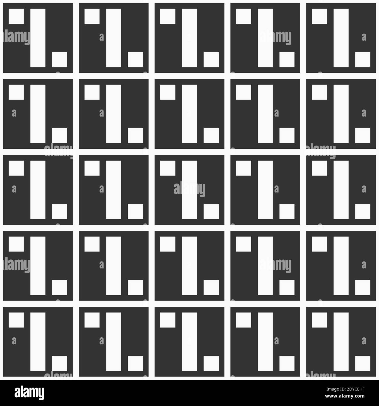Motif géométrique abstrait sans couture avec carrés, formes géométriques. Décoration géométrique répétée. Imprimé graphique simple. Arrière-plan monochrome vectoriel. Illustration de Vecteur