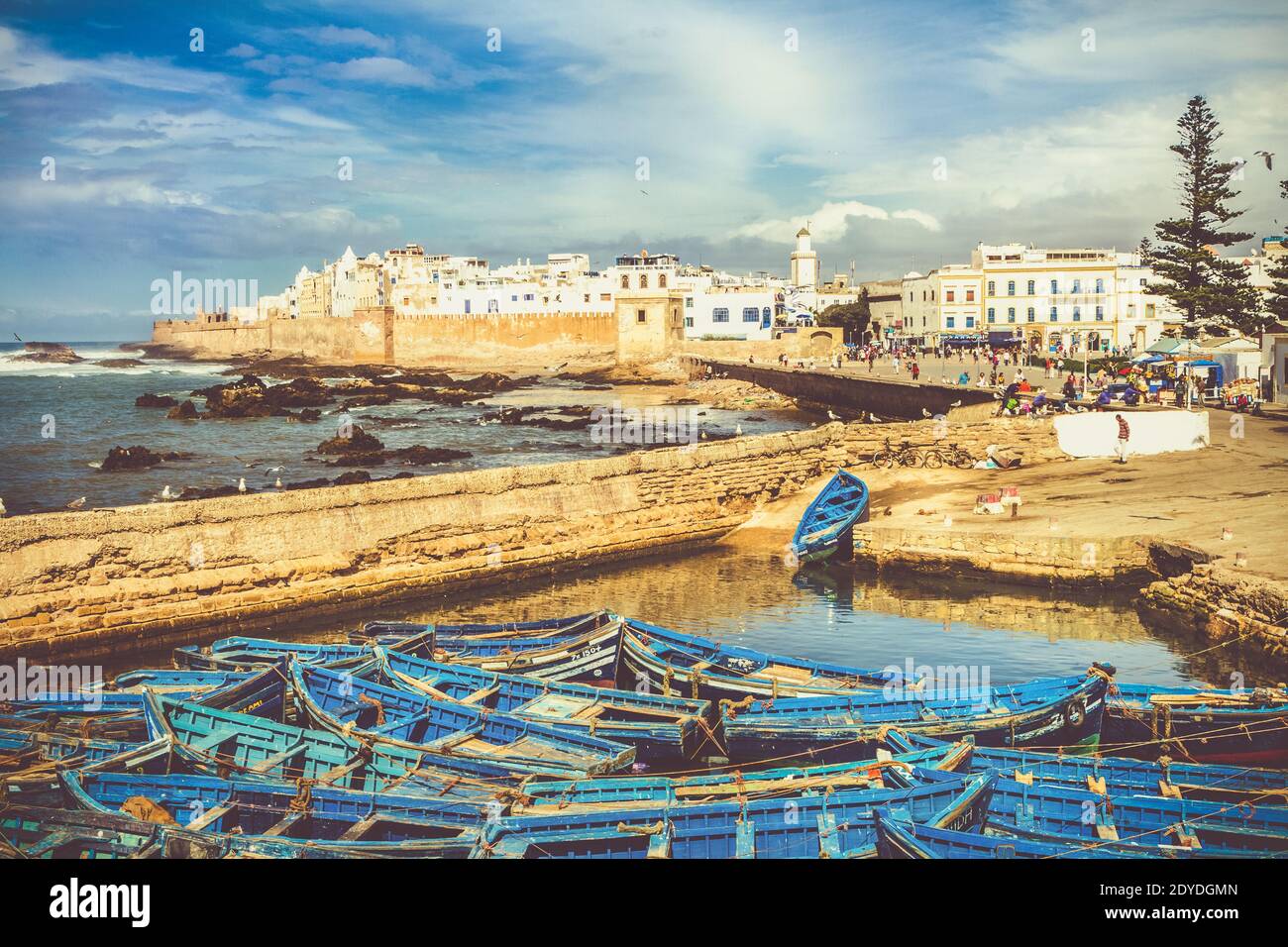 Ville côtière pittoresque d'Essaouira - Magador, Marrakech, Maroc. Banque D'Images