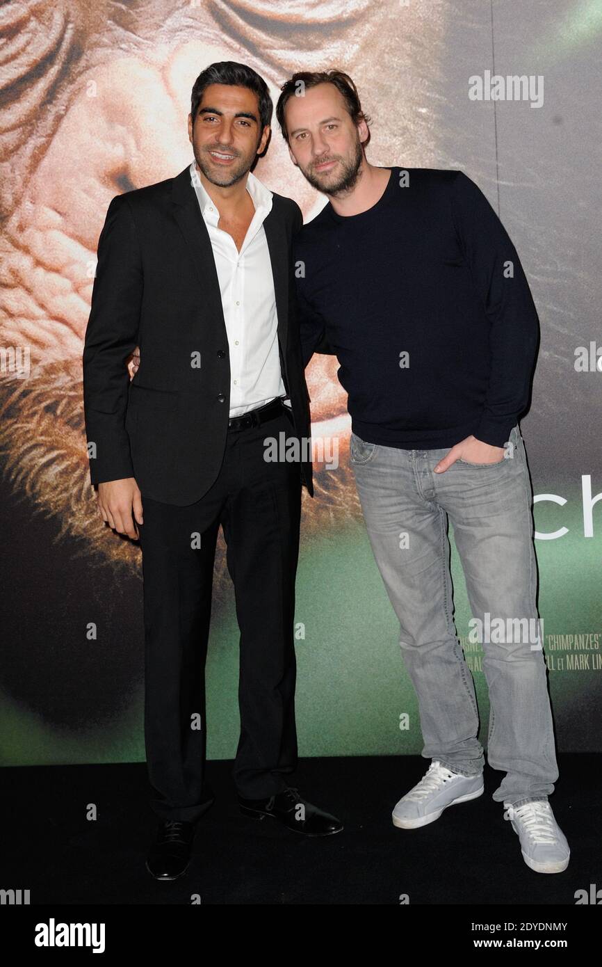 Fred Testot et Ary Abittan assistent à la première des Chimpanzes qui s'est tenue au Grand Rex, Paris, France, le 12 février 2013. Photo d'Alban Wyters/ABACAPRESS.COM Banque D'Images