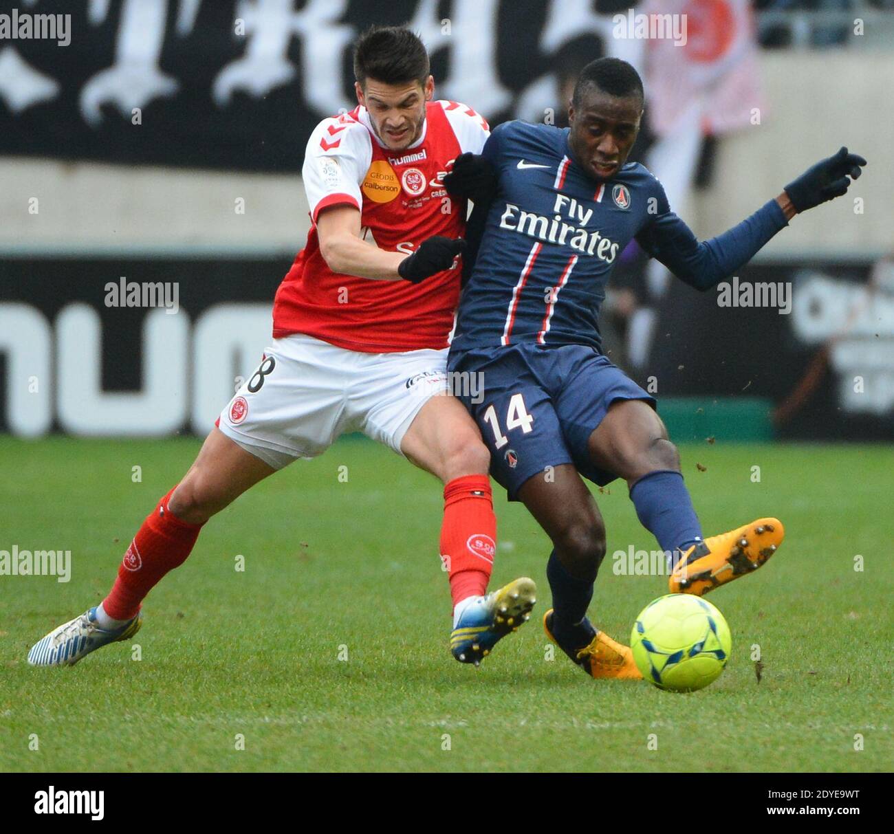 Blaise Matuidi du PSG lors du match de football de la première Ligue française, Reims contre Paris Saint-Germain au stade de Reims, France, le 2 mars 2013. Reims a gagné 1-0. Photo de Christian Liewig/ABACAPRESS.COM Banque D'Images
