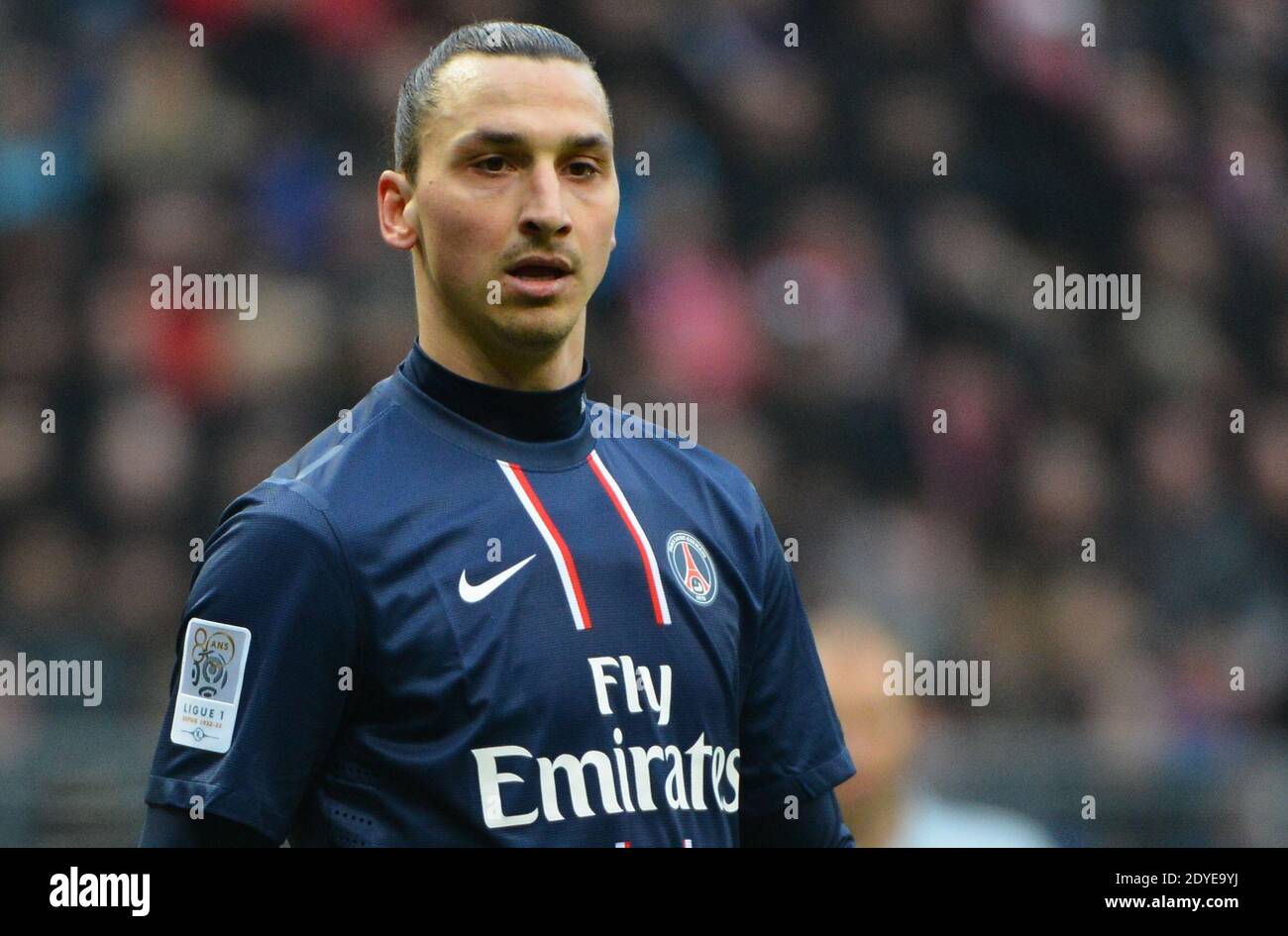 Zlatan Ibrahimovic du PSG lors du match de football de la première Ligue française, Reims contre Paris Saint-Germain au stade de Reims, France, le 2 mars 2013. Reims a gagné 1-0. Photo de Christian Liewig/ABACAPRESS.COM Banque D'Images