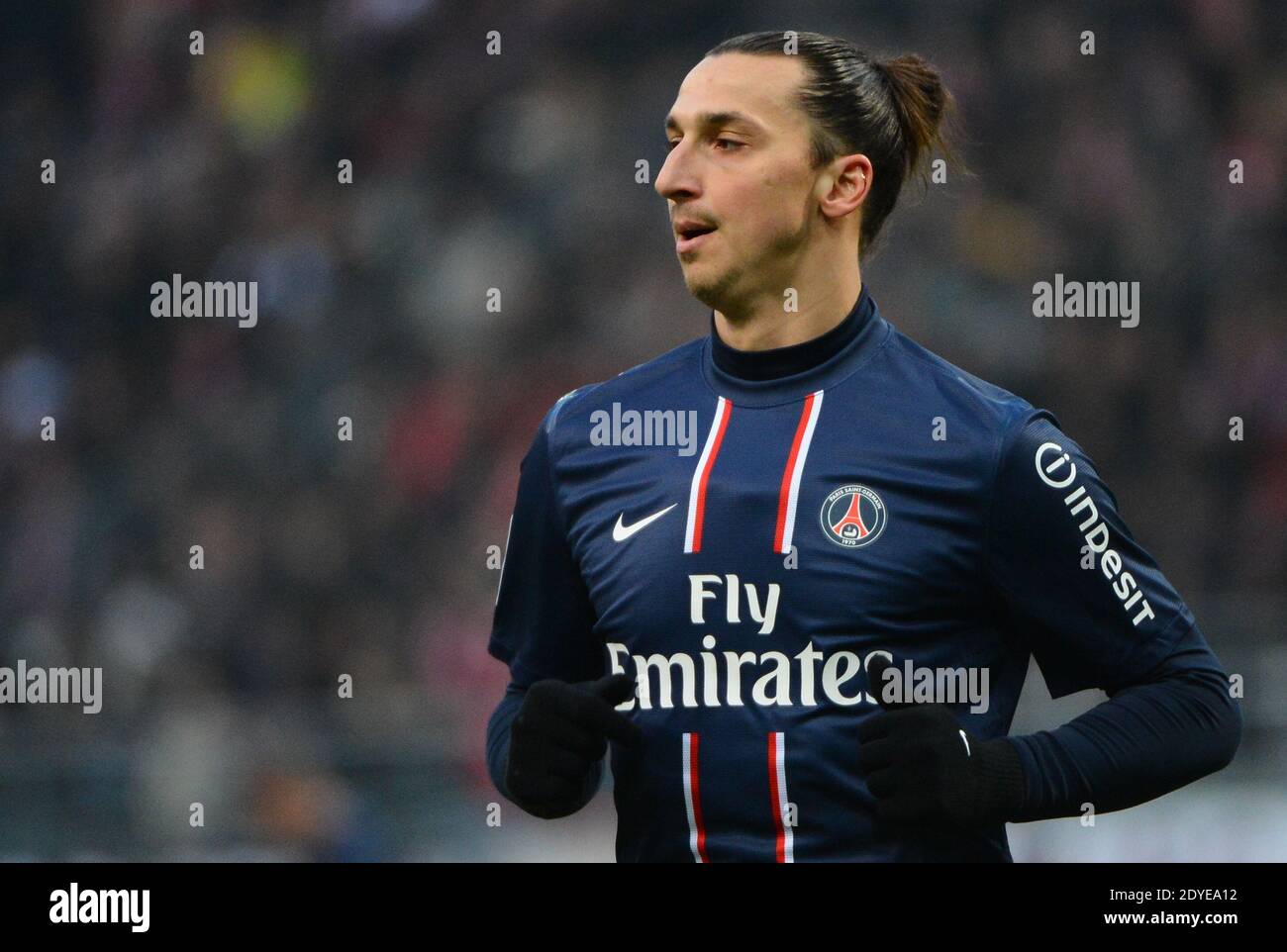 Zlatan Ibrahimovic du PSG lors du match de football de la première Ligue française, Reims contre Paris Saint-Germain au stade de Reims, France, le 2 mars 2013. Reims a gagné 1-0. Photo de Christian Liewig/ABACAPRESS.COM Banque D'Images