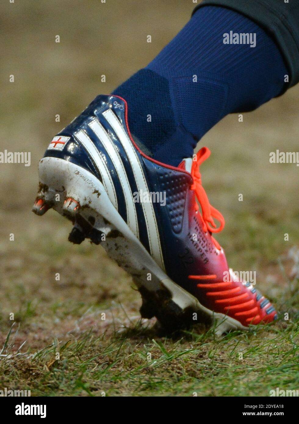 David Beckham du PSG lors du match de football de la première Ligue française, Reims contre Paris Saint-Germain au stade de Reims, France, le 2 mars 2013. Reims a gagné 1-0. Photo de Christian Liewig/ABACAPRESS.COM Banque D'Images