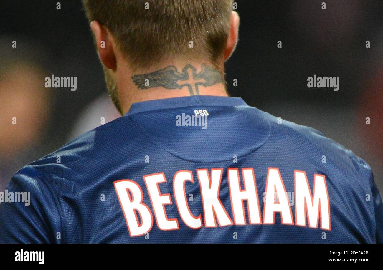 David Beckham du PSG au cours du match de football de la première Ligue française, Reims contre Paris Saint-Germain au stade de Reims, France, le 2 mars 2013. Reims a gagné 1-0. Photo de Christian Liewig/ABACAPRESS.COM Banque D'Images