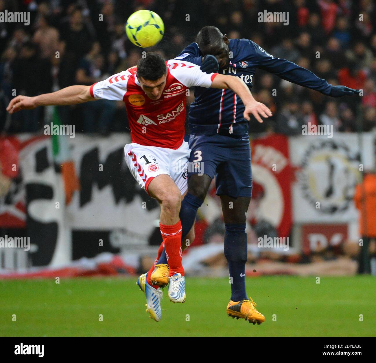 Mamadou Sakho du PSG lors du match de football de la première Ligue française, Reims contre Paris Saint-Germain au stade de Reims, France, le 2 mars 2013. Reims a gagné 1-0. Photo de Christian Liewig/ABACAPRESS.COM Banque D'Images