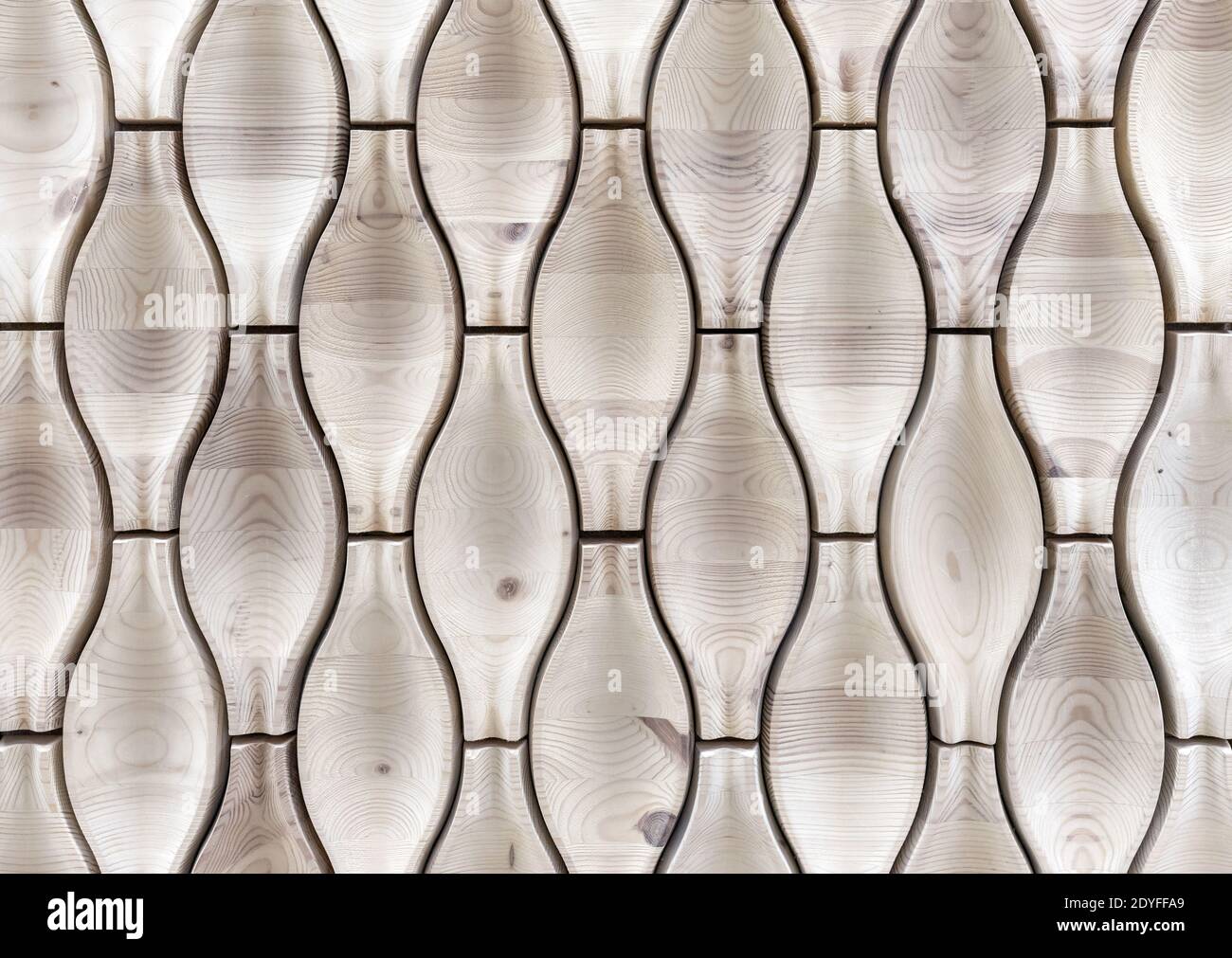 Panneau mural en bois avec effet 3D. Texture bois volumétrique. Banque D'Images