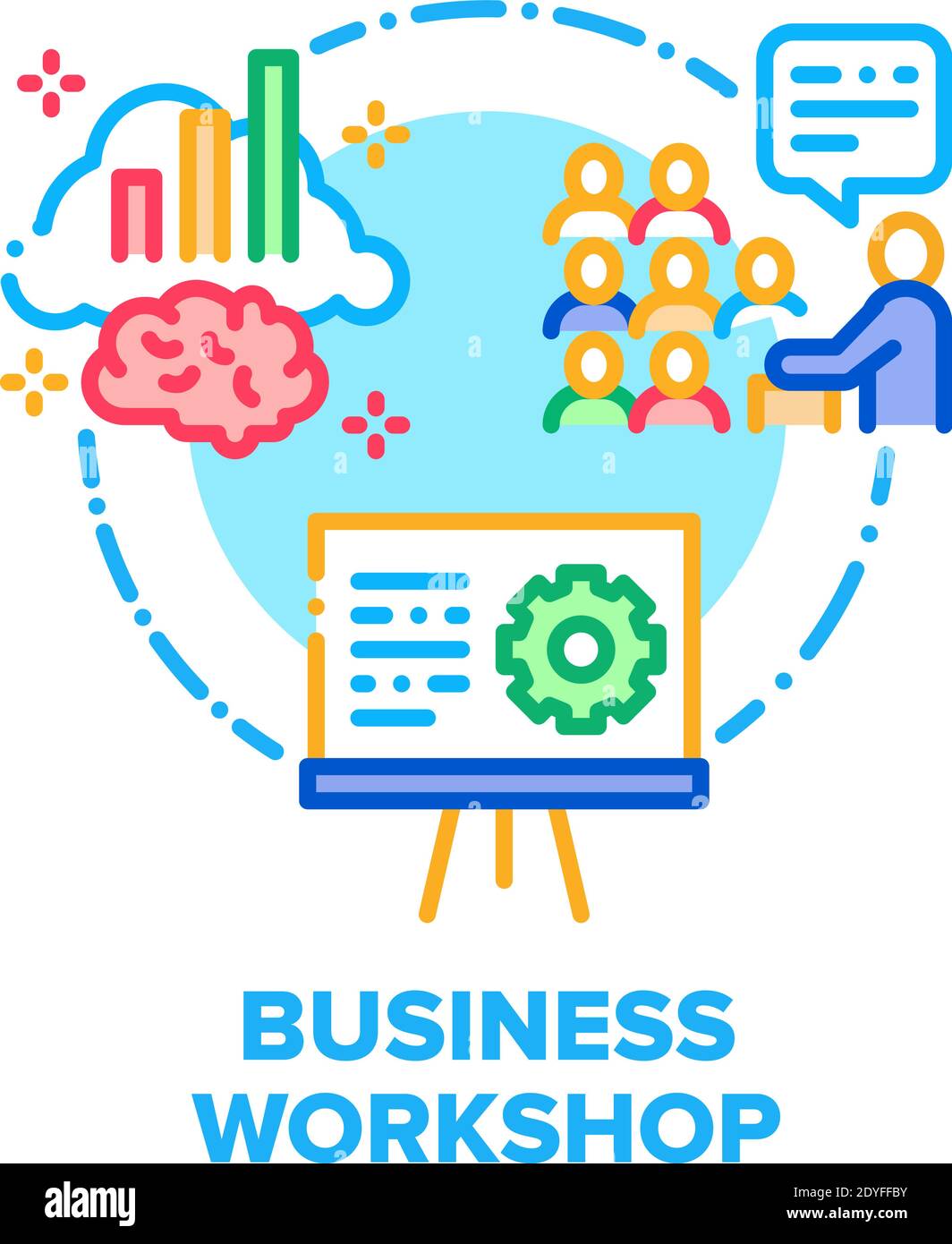 Business Workshop Meeting Vector concept Color Illustration de Vecteur Business Workshop Meeting Vector concept Color Illustration de Vecteur