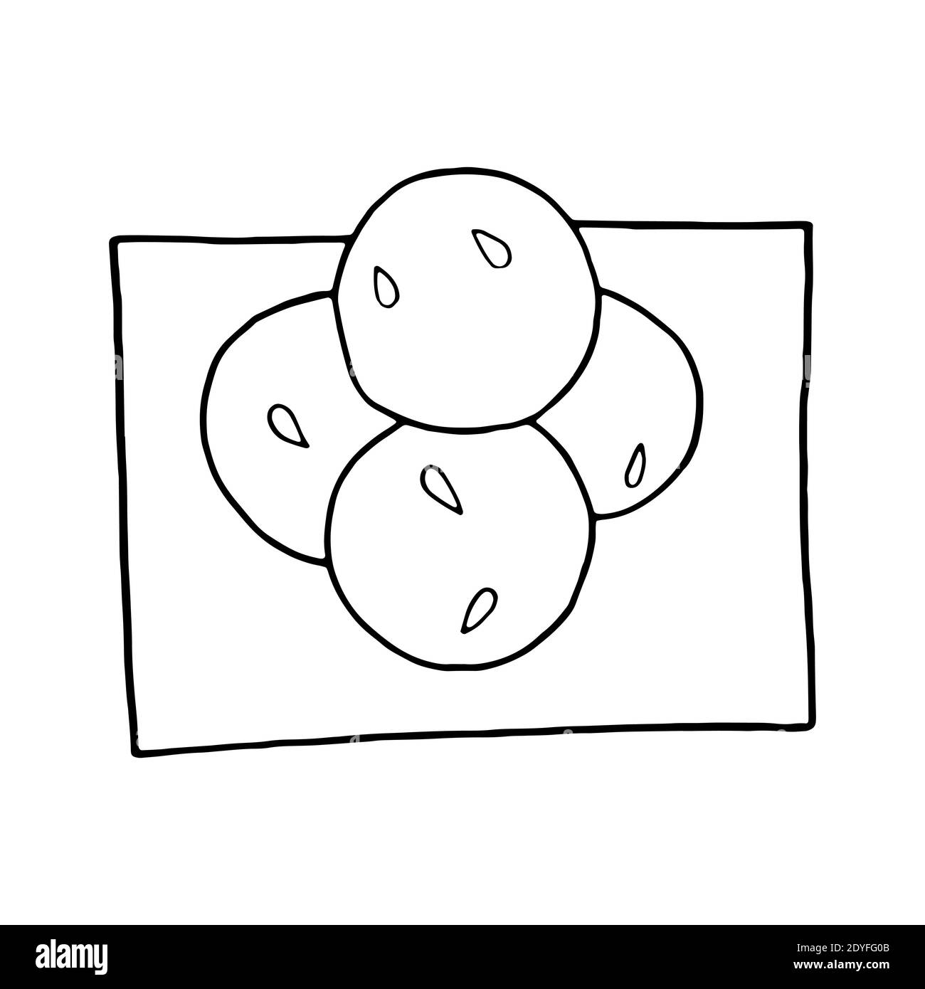 Louche de caniche à dessin manuel. Dessert indien. Design sketch élément pour menu café, restaurant, étiquette et emballage. Illustration sur fond blanc Illustration de Vecteur