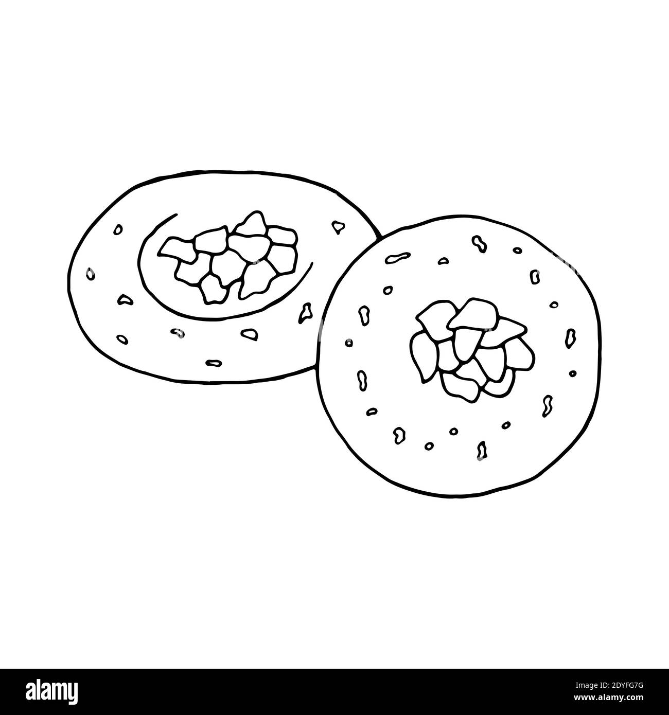 Un coolle trasmalai dessiné à la main par un vecteur. Dessert indien. Design sketch élément pour menu café, restaurant, étiquette et emballage. Illustration sur fond blanc Illustration de Vecteur