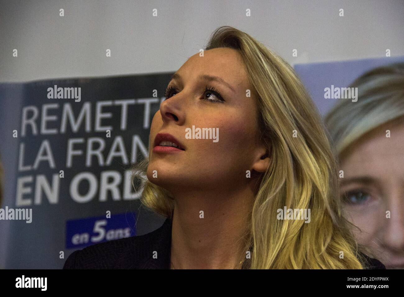 Déplacement de Marion Maréchal le Pen vers Fougères en Bretagne. Marion Maréchal le Pen s'est rendue à Fougères le vendredi 20 janvier 2017 où elle a tenu une Banque D'Images