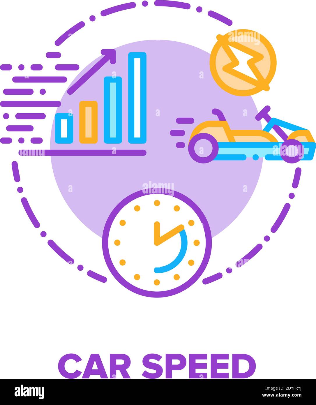 Illustration de la couleur du concept car Speed Race Vector Illustration de Vecteur