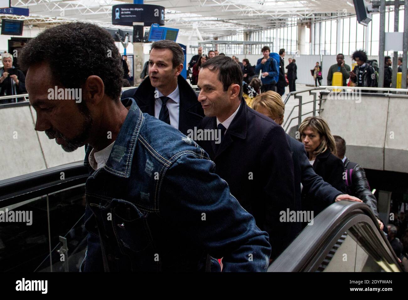 Benoit Hamon visite Rennes. Dans le cadre de sa campagne pour l'élection présidentielle de 2017, Benoit HAMON, candidat du Parti socialiste (PS) et de l'Europe Banque D'Images