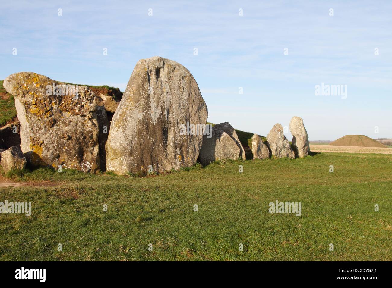 West Kennett long Barrow tombeau néolithique près de Silbury Hill, Wiltshire Banque D'Images